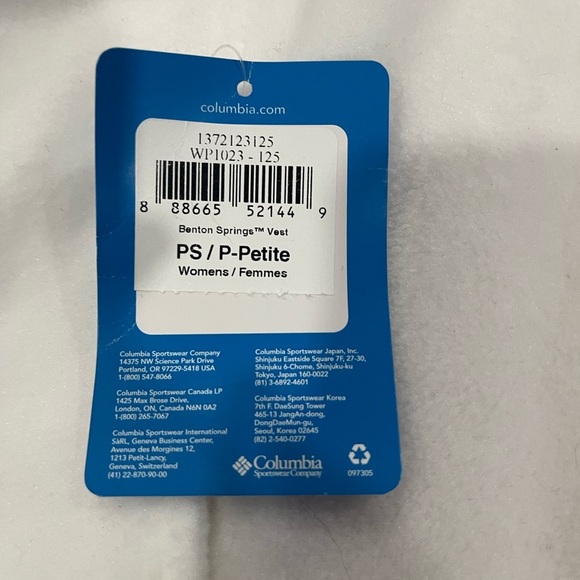 Columbia P-small white fleece vest NWT SMALL NWT - Picture 3 of 6